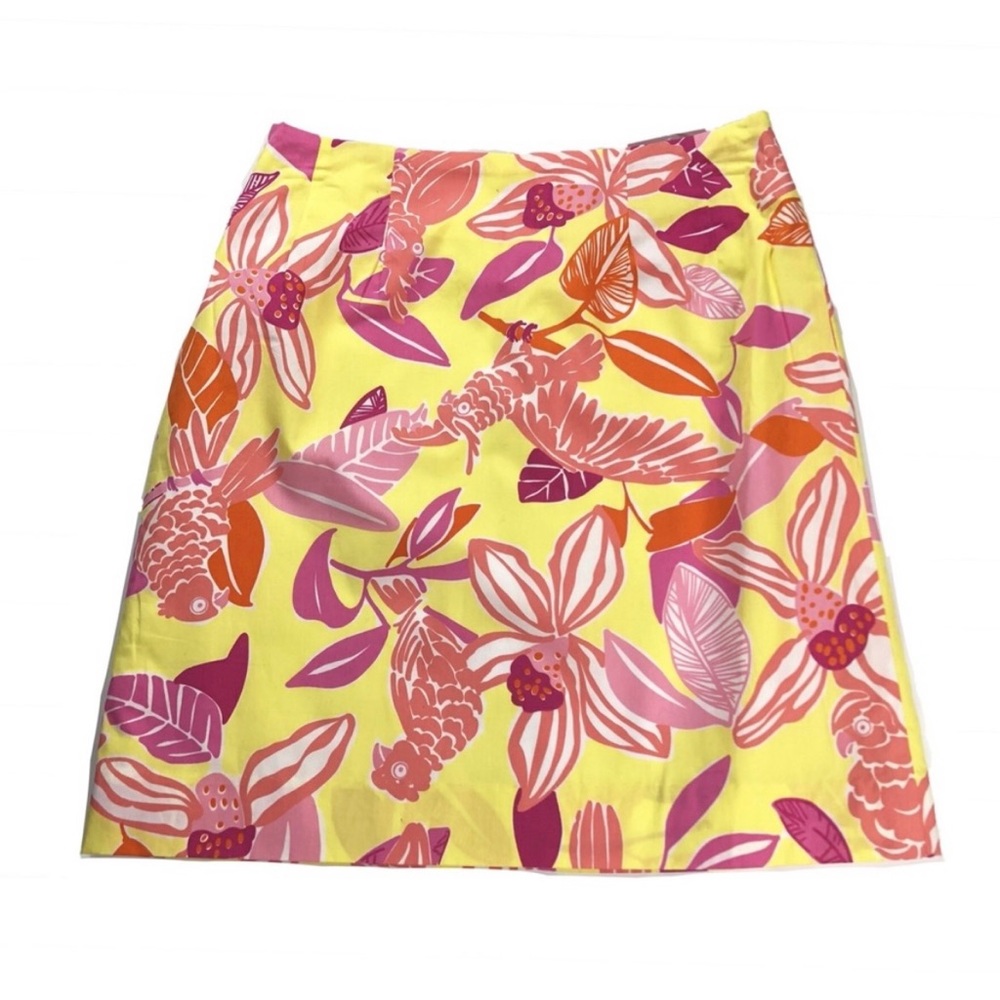 Lilly Pulitzer White Label mini skirt with parrots size 4